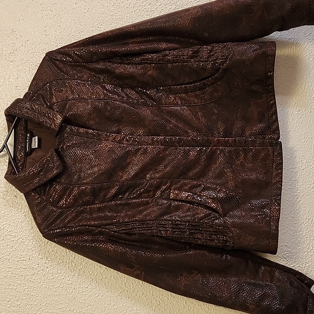 Bianca Nygard Weekend Women's Jacket, Color Brown snake skin design, Size 10